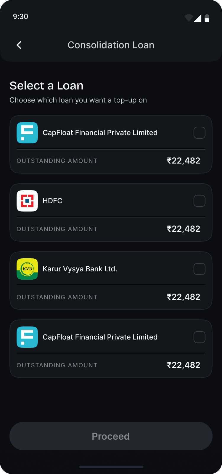 Finsa app — Consolidation