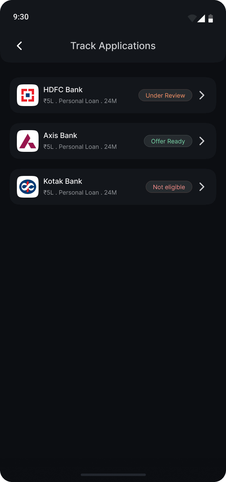 Finsa app — Tracking