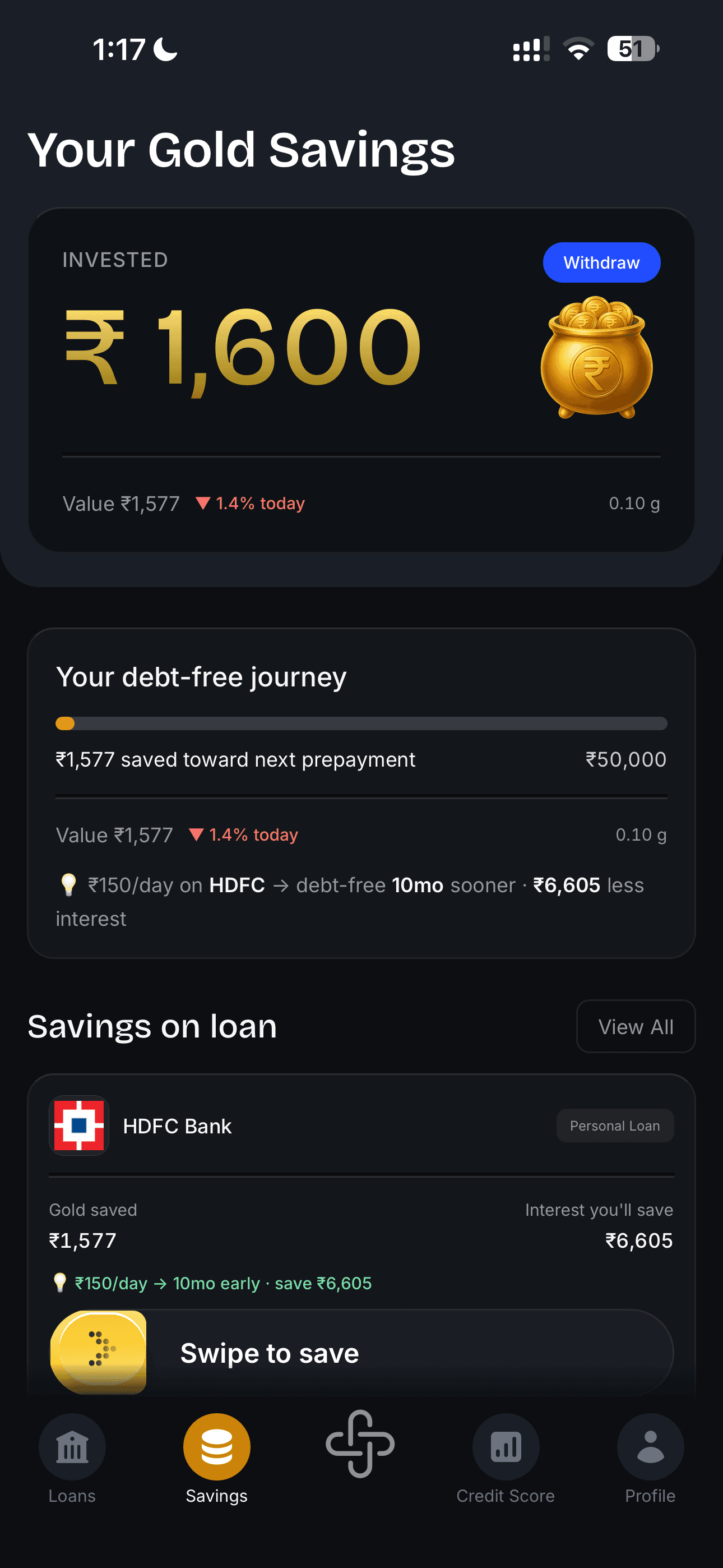 Your Gold Savings: the pot